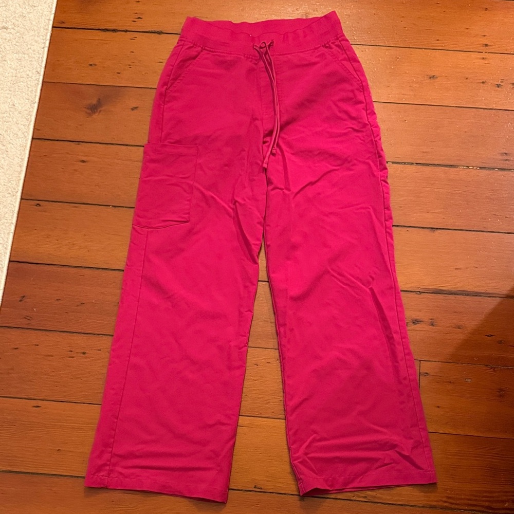 Women's Wide Leg Scrub Pants in Pink
